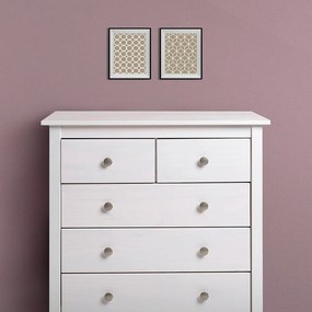Biała wysoka komoda z litego drewna sosnowego 79x80 cm Berna – Marckeric