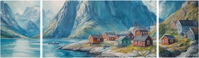 Obraz - Norweskie miasteczko (170x50 cm)