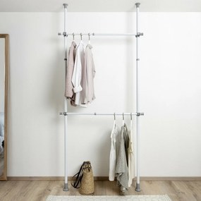 Wenko Zestaw 2 teleskopowych drążków poziomych Herkules, białe