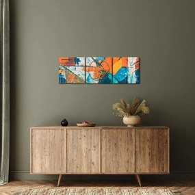 Obraz - Abstrakcja (z zegarem) (90x30 cm)