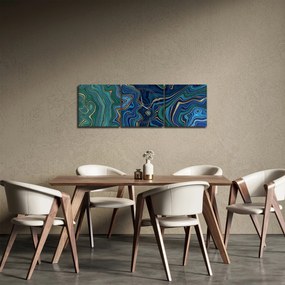 Obraz - Marmur agatowy (z zegarem) (90x30 cm)