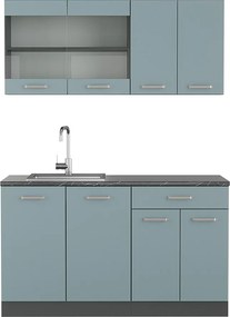 Pojedyncza kuchnia niebiesko-szary/antracytowy 140x60x81.6 r-line