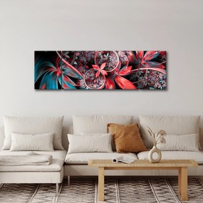 Abstrakcyjny obraz egzotycznych kwiatów (170x50 cm)
