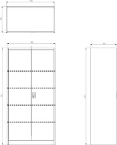 Metalowa szafa warsztatowa Bruno 92x50x185 cm, antracyt