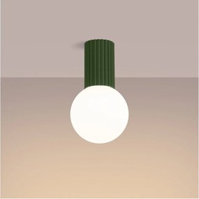 Zielona lampa sufitowa ze szklanym kloszem ø 12 cm Orbital – Sollux