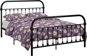 Czarne metalowe łóżko w stylu loft 140x200 cm - Etiosa