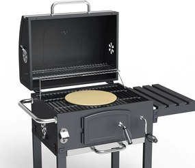 Avenberg Grill wielofunkcyjny BBQ Genius + ruszt żeliwny + kamień do pizzy, 70 x 103 x 105 cm