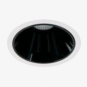 Downlight Led Wpuszczany Z Okrągłą Ramką Ø8 Cm Z Aluminium Luisiana Biały - Czarny & 38º & Biały Neutralny 3500k & 11 W - Sklum