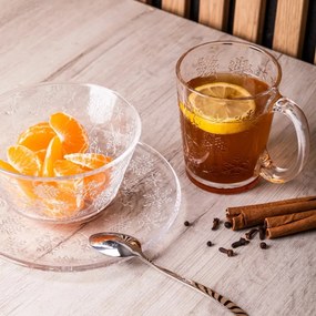 Altom Zestaw 6 szklanych kubków Snowflakes 300 ml