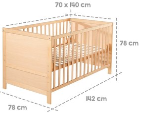 Naturalne łóżeczko 70x140 cm – Roba