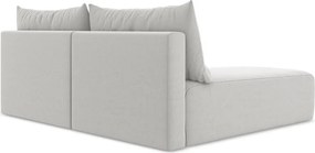 Jasnoszary aksamitny rozkładany/ze schowkiem narożnik (lewostronny/z szezlongiem) Kalena – Makamii