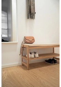 Naturalna szafka na buty z litego drewna akacjowego z siedziskiem Acina – Wenko