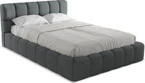 Łóżko 160 x 228 - z tkaniny szenilowej - grafitowy - NALU