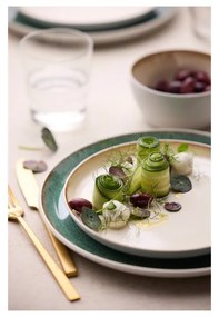 Biało-zielony kamionkowy talerz ø 27 cm Gastro White/Green – Bitz