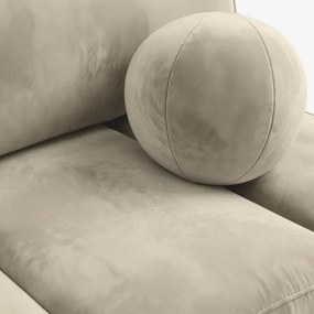 Sofa z Funkcją Spania SARIA Kremowa Welurowa Nowoczesna