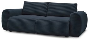 Ciemnoniebieska sztruksowa rozkładana sofa 257 cm Lucien – Bobochic Paris