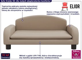 2-osobowa sofa dziecięca cappuccino Resko