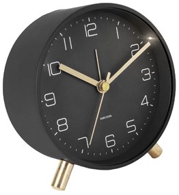 Czarny budzik Karlsson Lofty, ø 11 cm