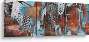 Obraz - Wieżowce (z zegarem) (90x30 cm)