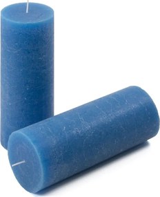 Zestaw świec rustykalnych, 20 cm, Ø 7,5 cm, niebieski, 4 szt