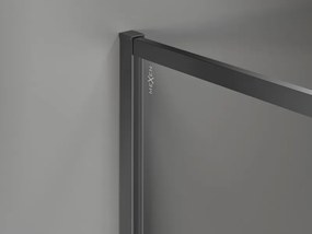 Mexen Kioto-F ścianka prysznicowa Walk-in z ramką 125 x 100 cm, transparent 8 mm, gun metal - 800-125-202-04-95-100