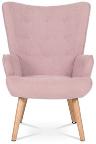 Fotel z podnóżkiem PINK2, różowy