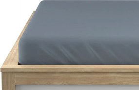 PrzytulneMieszkanie.pl Prześcieradło z gumką z mikrofibry szare 160 x 200 cm