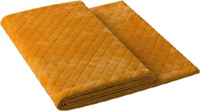 Narzuta hotelowa bieżnik Velvet 60x200cm kolor żółty tkanina połyskliwa, welwetowa