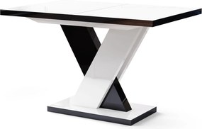 Rozkładany stół w wysokim połysku Dixon biały / czarny