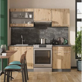 Aneks kuchenny artisan dąb/antracyt 200x60x81.6 r-line