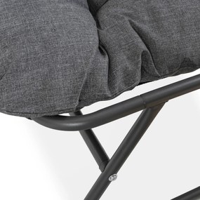 Zestaw Mebli Ogrodowych MEGARA Szary Sofa 2x Fotel Stolik Tarasowy Nowoczesny