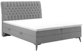 Łóżko kontynentalne BETAFO 160x200 szare velvet z pojemnikiem LAVERTO