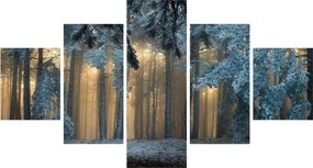 Obraz zaśnieżonego lasu (125x70 cm)