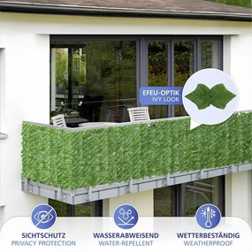 Zielona plastikowa osłona balkonowa 300x100 cm Ivy – Maximex