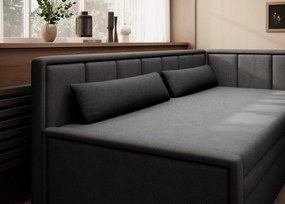 Sofa rozkładana z funkcją spania FULGEO czarna/szara prawa ELTAP