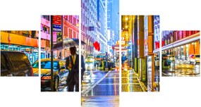 Obraz - Miasto w neonowym blasku (125x70 cm)