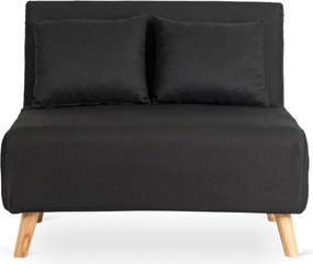 Fotel Rozkładany Leżanka Wypoczynkowy MARRY 2 do Spania Czarny