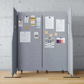 Parawan akustyczny Sadie, kolor Moon Dust, rozmiar 240/145 cm