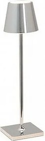 Lampa stołowa LED Poldina Pro Micro Polished Chrome, ładowalna i ściemnialna, z czasem pracy na baterii do 12 godzin.