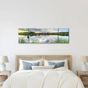 Obraz jeziora z trzcinami (170x50 cm)