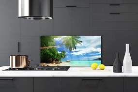 Szkło Ozdobne do Kuchni Rajski Brzeg z Palmami