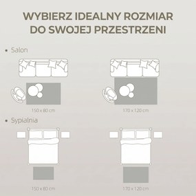 HOMCOM Dywan do salonu w nowoczesnym stylu, zmywalny dywan 150 x 80 cm Ciemnoszary
