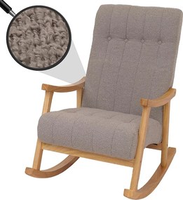 Fotel bujany MCW-K10,  szary, stelaż naturalny