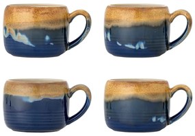 Niebiesko-brązowe kamionkowe kubki zestaw 4 szt. 400 ml Sheen – Bloomingville