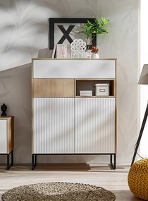 Komoda ZOE 100 2D2S jodełka scandi/biały mat FURNIVAL