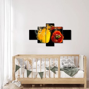 Obraz - papryki w wodzie (125x70 cm)