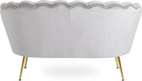 Sofa ZENDAYA Dwuosobowa Szara Muszelka Glamour do Salonu