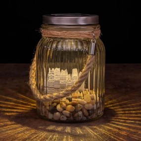 Solarne światło, słoik - 3 diody LED, biała ciepła