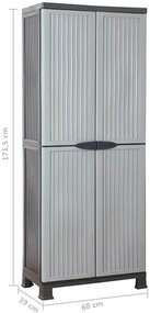 Szara dwudrzwiowa szafa gospodarcza A9-N05