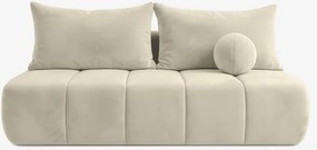 Sofa z Funkcją Spania SARIA Kremowa Welurowa Nowoczesna
